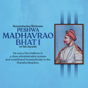Remembering Peshwa Madhavrao Bhat I Business Poster For Twitter