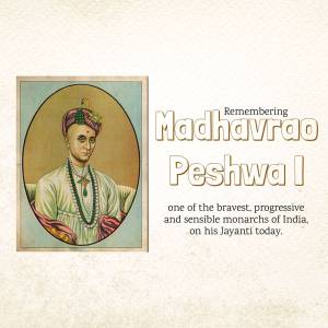 Remembering Madhavrao Peshwa I Business Poster For Telegram