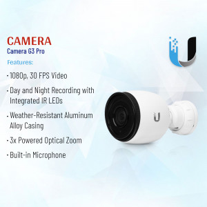UniFi Camera G3 Pro with features listed