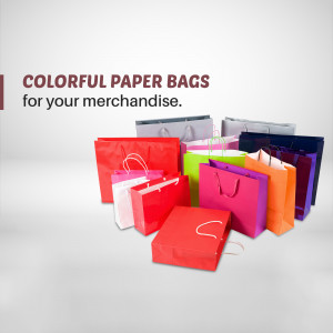 Colorful Paper Bags For Merchandise Flyer For Pinterest