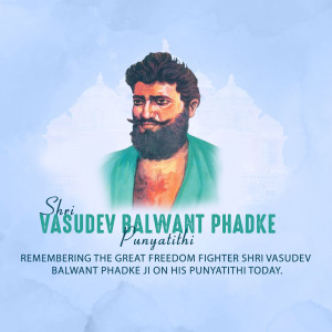 Shri Vasudev Balwant Phadke Punyatithi Poster For Twitter