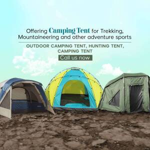 Selection of camping tents for trekking, mountaineering, and hunting