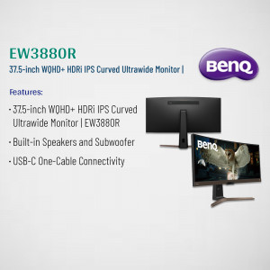 BenQ 37.5-inch WQHD+ HDR IPS Curved Ultrawide Monitor EW3880R