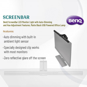BenQ ScreenBar LED monitor light with auto-dimming and USB power