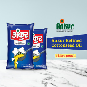 Ankur Refined Cottonseed Oil 1 Litre Pouch Packaging
