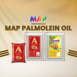 MAP Palm Olein Oil packaging display