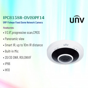 UNV IPC815SR-DV(S)PF14 5MP Fisheye Dome Network Camera