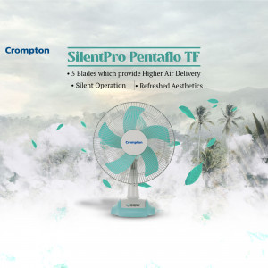Crompton SilentPro PentaFlo TF fan with a scenic background
