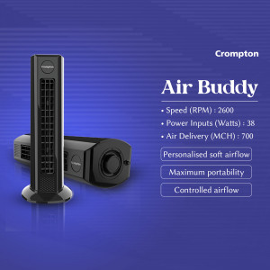 Crompton Air Buddy Tower Fan with specifications