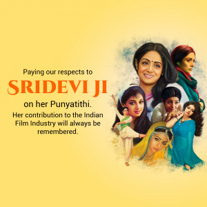 Sridevi Punyathithi Tribute Design For Facebook