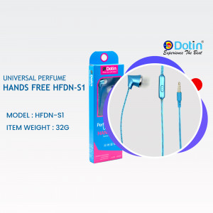 Product image of Dotin HFDN-S1 hands-free headphones with packaging.