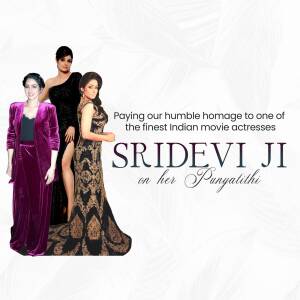 Sridevi Ji Punyathithi Design For Facebook