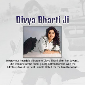 Divya Bharti Ji - Tribute Banner For Pinterest