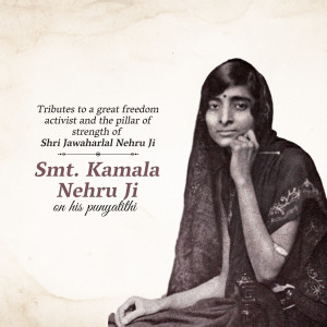 Kamala Nehru - A Tribute Advertisement For Telegram