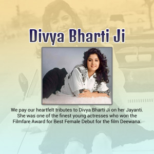 Divya Bharti Ji Tribute Branding Post For Pinterest