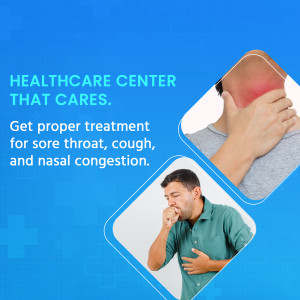Healthcare Center - Sore Throat & Cough Treatment Banner For LinkedIn
