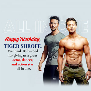 Tiger Shroff Birthday Wish Graphic For Telegram