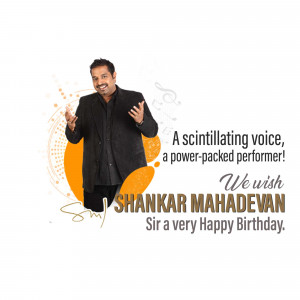 Shankar Mahadevan Birthday Wish Post For Facebook