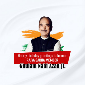 Ghulam Nabi Azad Birthday Greetings Graphic For Facebook