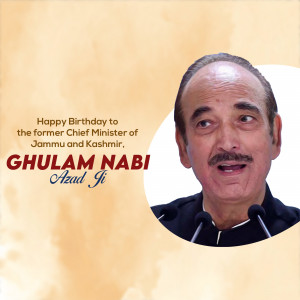 Ghulam Nabi Azad Birthday Greeting Poster For Threads