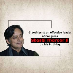 Shashi Tharoor Birthday Greetings Graphic For Facebook