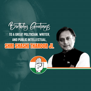 Shashi Tharoor Birthday Greetings Flyer For Threads