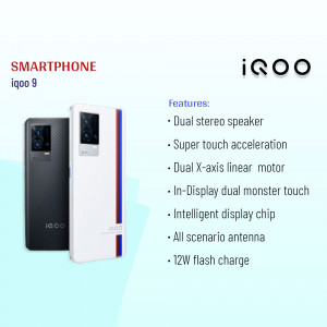 IQOO 9 Smartphone - Features Highlight Business Poster For Pinterest