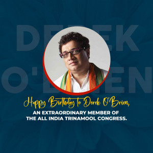 Happy Birthday Derek O'Brien Marketing Image For LinkedIn