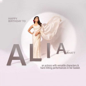 Alia Bhatt Birthday Wish Creative Design For Telegram