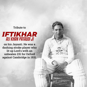Iftikhar Ali Khan Pataudi - A Tribute Banner For LinkedIn
