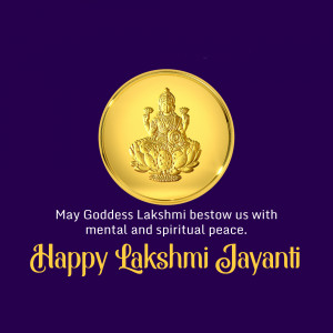 Happy Lakshmi Jayanti - Golden Coin Marketing Image For WhatsApp