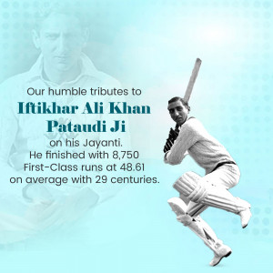 Iftikhar Ali Khan Pataudi Ji Jayanti Advertisement For Twitter