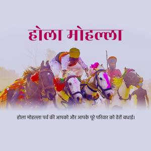 Holi Mohalla festival with horse riders and vibrant colors