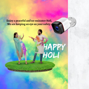 Holi Security Camera Graphic For WhatsApp