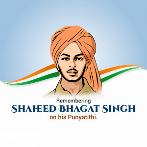 Shaheed Bhagat Singh Punyatithi Marketing Image For Pinterest