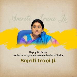 Smriti Irani Birthday Wish Poster For Pinterest