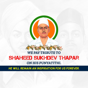 Shaheed Sukhdev Thapar Punyatithi Business Poster For Pinterest