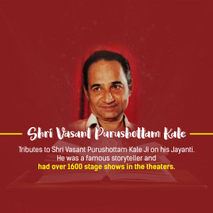 Shri Vasant Purushottam Kale Jayanti Business Poster For WhatsApp