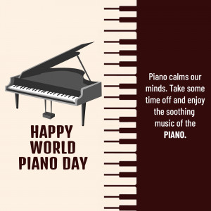 Happy World Piano Day Design For Twitter