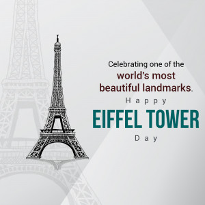 Happy Eiffel Tower Day Design For Telegram