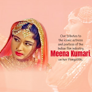 Meena Kumari Punyathithi Tribute Design For Instagram