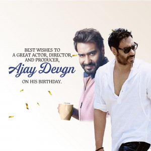 Ajay Devgn Birthday Wishes Flyer For LinkedIn