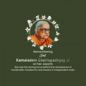 Kamaladevi Chattopadhyay Jayanti Social Media Post For Threads