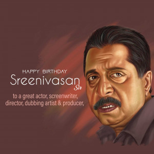Happy Birthday Sreenivasan Graphic For WhatsApp