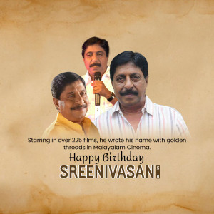 Sreenivasan Birthday Tribute Marketing Image For Telegram