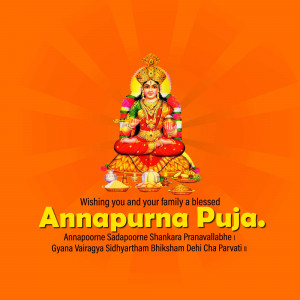 Annapurna Puja Greetings Poster For Google Business Profile