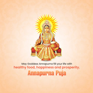 Annapurna Puja - Goddess Of Nourishment Marketing Image For Twitter