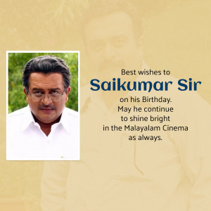 Portrait of Saikumar Sir with birthday greetings