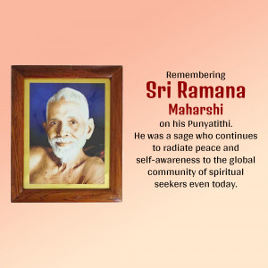 Remembering Sri Ramana Maharshi Poster For Facebook