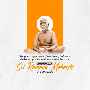 Sri Ramana Maharshi - Remembering On Punyathithi Branding Post For Instagram